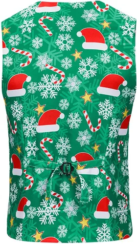 Vista 6 de Stoota Chaleco de Navidad para hombre suave casual ajuste regular lindo estampado S-2XL