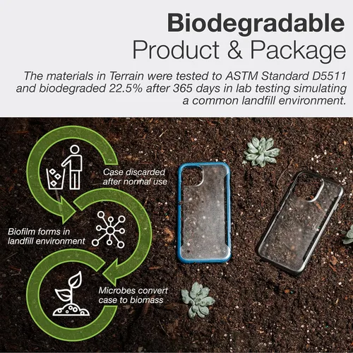 Vista 5 de RAPTIC Terrain - Funda para iPhone 13 Pro, biodegradable y fabricada en Estados Unidos, protección contra caídas de 10 pies, color negro