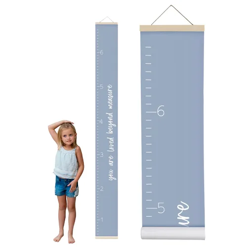Vista 18 de Morxy Tabla de Crecimiento de Lona para Niños - Decoración de Pared Unisex para Habitación de Niños - Tabla de Medición de Altura - Cinta de Pared