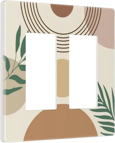 Vista 90 de Placa de pared abstracta con diseño de amanecer retro, arco iris, puesta de sol, sin dispositivo, placa de pared decorativa en blanco, placa frontal