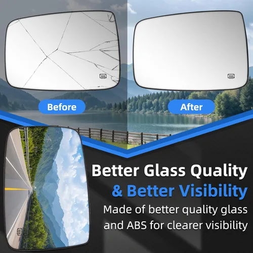 Vista 5 de Espejo lateral del conductor de repuesto para Dodge Ram 1500 2500 2012 2013 2014 2015 2016 2017 2018 2018 – Cristal convexo, espejo retrovisor