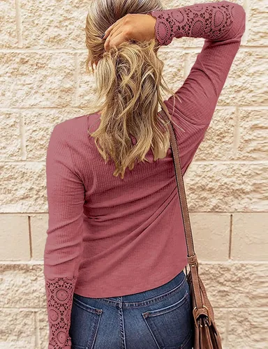 Vista 3 de Kancystore - Blusas de manga larga para mujer, con cuello en V y botones