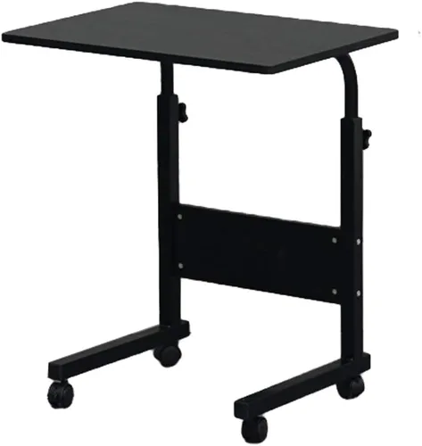 Vista 11 de Mesa auxiliar móvil ajustable con ruedas, mesa auxiliar para sofá con ruedas, mesa auxiliar de sofá en forma de C, escritorio sobre la cama, mesita