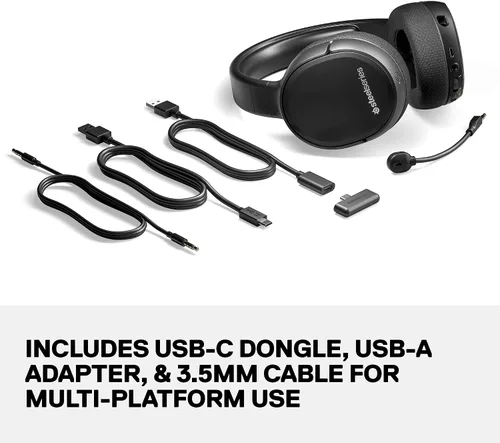 Vista 7 de SteelSeries Arctis 1 - Auriculares inalámbricos para juegos USB-C micrófono Clearcast desmontable para PC PS4 Nintendo Switch y Lite Android