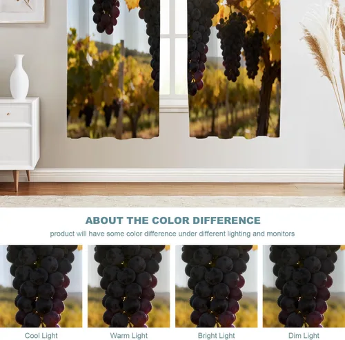 Vista 564 de Shrahala Orange Autumn Autumn Blackout Curtain Tiers, Fall Kitchen Valance Light Blocking Tier Drapes with Rod Pocket, 2 Pack 26 X 24 in