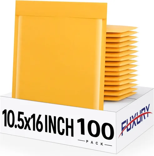 Vista 17 de Fuxury Paquete de 25 sobres de burbujas de papel kraft de 8.5 x 12 pulgadas, sobres acolchados de fuerte adherencia autosellados, sobres acolchados