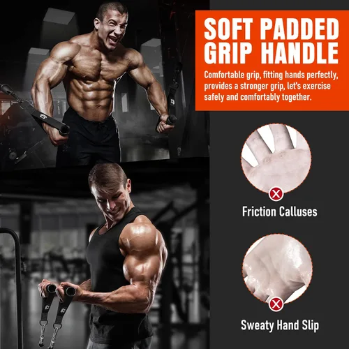 Vista 6 de Heavy Duty Exercise Handles, Gym Cable Handles for Cable Machine Attachments, D Handle Cable Attachments, Handles for Resistance Bands, Workout