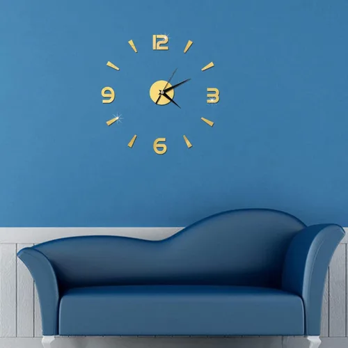Vista 4 de Pilipane Reloj de pared sin marco, decoración de reloj de espejo acrílico, calcomanías de reloj de pared sin marco, reloj de pared de bricolaje