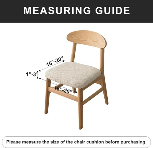 Vista 3 de Genina Fundas de Asiento para Silla de Comedor Fundas de Asiento Deslizables Fundas de Silla de Cocina (Beige, 2 Piezas)