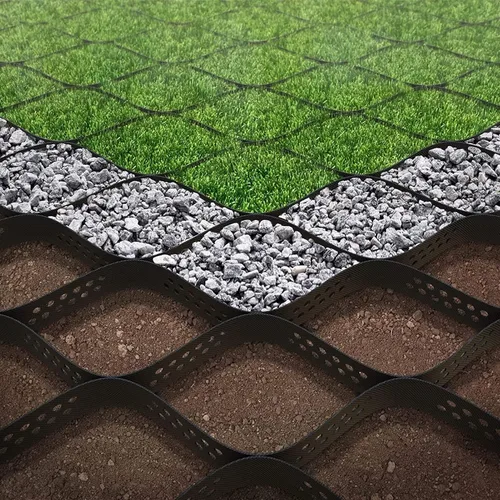 Vista 12 de Estabilizador de rejilla de tierra para aceras de 3 x 3 pies, 2 pulgadas para grava/cemento/arena, pavimentadora de rejilla geográfica cortable