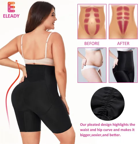 Vista 3 de Eleady Faja moldeadora de cintura alta para mujer, levantador de glúteos, control de abdomen, moldeador de muslos más delgado con cremallera