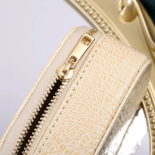 Vista 5 de YMQAHWY Estuche de viaje de joyería, caja organizadora de joyas de viaje, almacenamiento portátil de joyas para mujer, anillos, aretes, collares