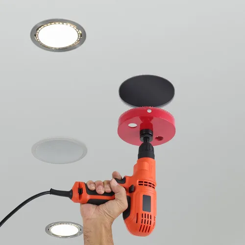 Vista 5 de GoSports Sierra perforadora de 6 pulgadas, diseño de acero resistente, ideal para hacer tablas de cornhole