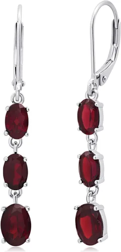 Vista 12 de 925 Sterling Silver Simulated Gemstone Dangle Earrings for Women