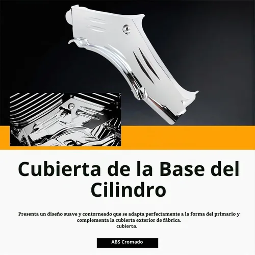Vista 2 de Cubierta de base de cilindro ABS cromada compatible con Harley Softail Dyna Road King Twin Cam 1999-2006