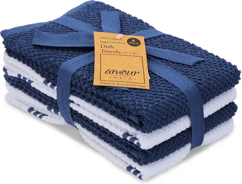 Vista 23 de Amour Infini paños de cocina y repasadores, 100 % algodón, muy absorbentes, se pueden lavar a máquina