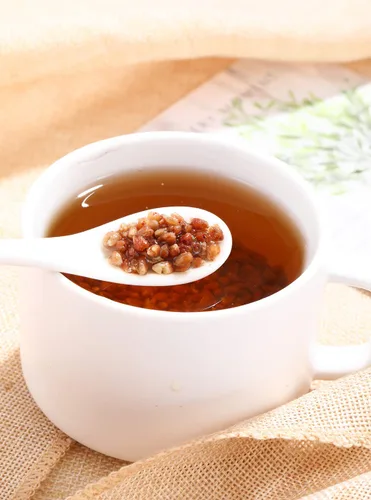 Vista 5 de Té de trigo sarraceno tartario del Himalaya de alta calidad, 16 onzas/15.98 oz, trigo sarraceno tostado negro, 100% natural y sin cafeína, aromático.