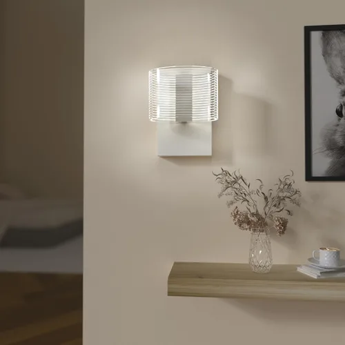 Vista 3 de URSOLA Aplique de pared LED con pantalla ovalada lineal elegante 110 voltios, lámpara de pared cableada de 4000 K, apliques de iluminación de pared