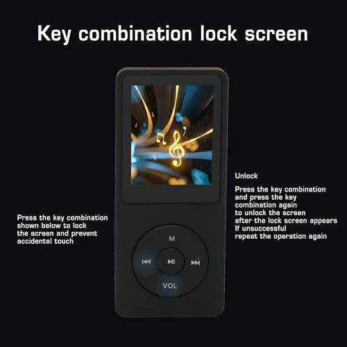 Vista 6 de Joyzan Reproductor de MP3, música portátil MP4 construido 8 GB con auriculares, altavoz, reproducción de video, radio FM, grabadora de voz, lector