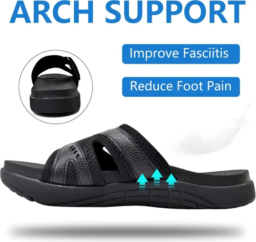 Vista 2 de COFACE Sandalias de recuperación deportiva para hombre, fascitis plantar, suaves, ligeras, ortopédicas