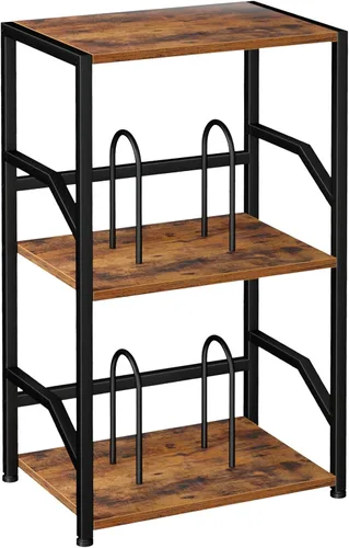 Vista 11 de LOAKEKEL HETCD020BK-1 - Soporte para tocadiscos, gran almacenamiento de discos de vinilo hasta 200 álbumes, mesa auxiliar de 3 niveles