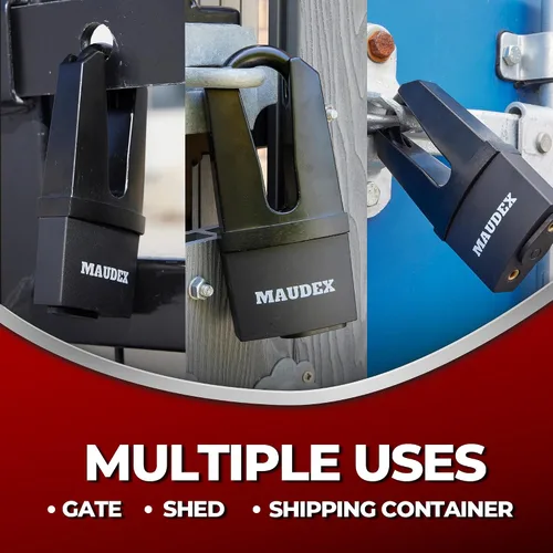 Vista 6 de Maudex® MDL60 Candado de alta seguridad para uso en exteriores – [10 llaves] – [Cilindro antitaladro, antipúas] – Cerradura ideal para unidad