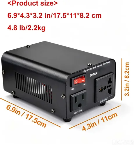 Vista 7 de Convertidor de voltaje de 500 W Convertidor de potencia (110 V a 220 V, 220 V a 110 V) Convertidor de paso hacia arriba/abajo 110/120 voltios