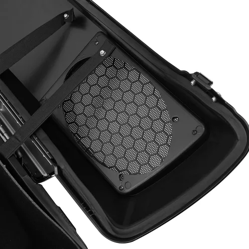 Vista 8 de XMT-MOTO - Alforjas rígidas con tapas de altavoz de 6 x 9 pulgadas+soportes de conversión cromados para Harley Davidson modelos Softail 1984-2017