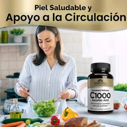 Vista 4 de Windmill Vitamina C-1000 Tabletas de Liberación Sostenida 100 Tabletas