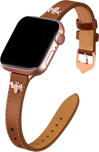 Vista 35 de JR.DM Correas de cuero delgadas compatibles con Apple Watch Band 1.496 in 1.575 in 1.614 in 1.654 in 1.732 in 1.772 in 1.811 in 1.929 in, correa