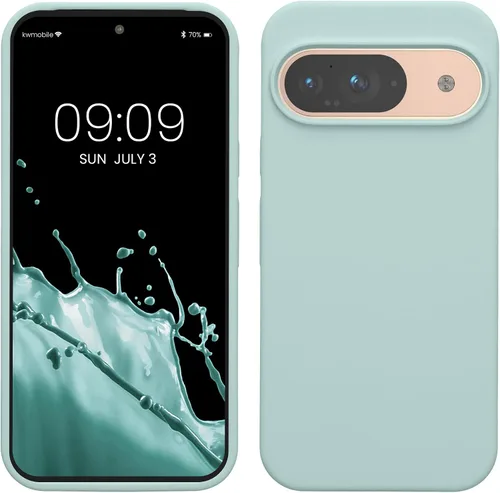 Vista 373 de kwmobile Funda Compatible con Google Pixel 6 Pro - Funda de Teléfono de Silicona TPU con Acabado Suave - Azul Caribe