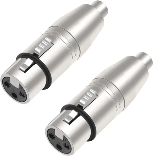 Vista 9 de Adaptador XLR hembra a TRS de 1/4 pulgadas, paquete de 2, conector equilibrado macho a XLR hembra para micrófono, interfaz de audio, mezclador