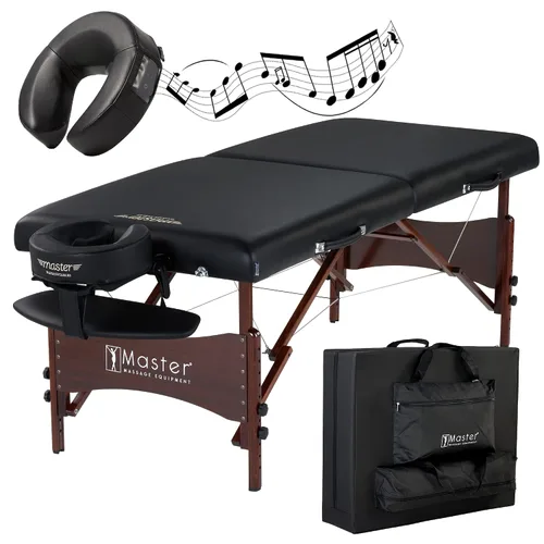Vista 2 de Master Massage Argo - Mesa de masaje portátil de 28 pulgadas con extra Music Master Crescent redonda de alta fidelidad con sonido de alta fidelidad