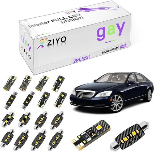Vista 9 de ZIYO ZPL5140 - Kit de luz interior LED de repuesto para Mercedes Benz Clase S W140 1991-1999, 6000K xenón blanco cúpula bombillas Upgrage sin