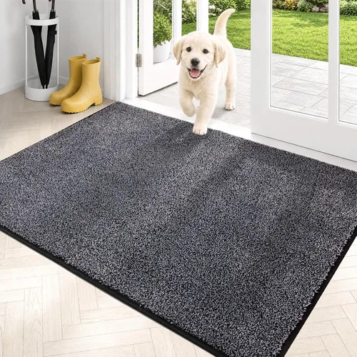 Vista 76 de PURRUGS Tapete para puerta con atrapamiento de suciedad, 20 x 31.5 pulgadas, antideslizante, lavable a máquina, tapete para puerta de perro, tapete
