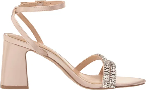 Vista 6 de Jewel Badgley Mischka Rosa - Sandalia de tacón con correas de piedras preciosas