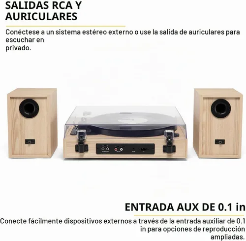 Vista 8 de Victrola Harmony – Sistema de giradiscos Bluetooth – Reproductor de discos de vinilo de 3 velocidades, altavoces estéreo para estantería, diseño