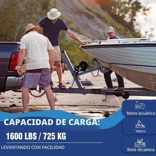 Vista 4 de Cabrestante manual para remolque de barco, cabrestante manual de 1,600
