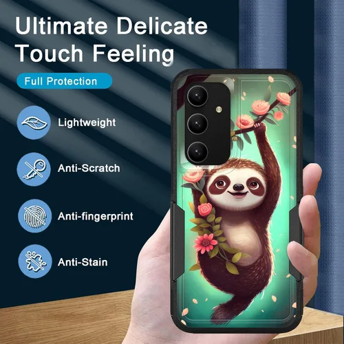 Vista 242 de Funda para Galaxy A14 5G, resistente de doble capa híbrida de policarbonato duro, goma suave, a prueba de golpes, funda protectora resistente