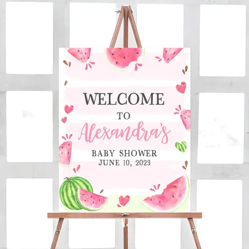 Vista 8 de Letrero de bienvenida para baby shower de primavera floral Baby in Bloom, personalizado