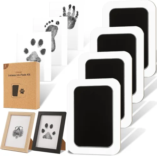 Vista 14 de Kit de huellas sin tinta para perros, gatos y bebés, kit de huellas de manos de bebé y nariz de perro de tacto limpio, kit de huellas de perro sin