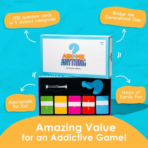 Vista 3 de ASKMEANYTHING Ask Me Anything Family Edition - Divertido juego de cartas de unión familiar