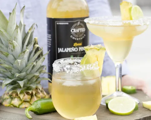 Vista 8 de Paquete de 2 – Mezcla de cóctel de piña jalapeña/lanai – piña, jalapeño y lima con agave orgánico. Hace grandes margaritas y mai tais. Solo 60