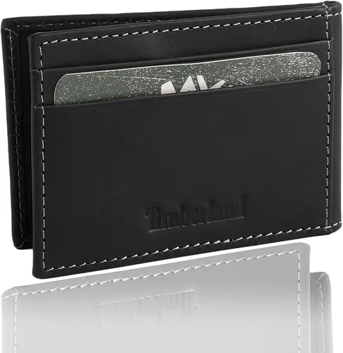 Vista 33 de Timberland Cartera delgada de cuero con bolsillo frontal para tarjetas de crédito para hombre