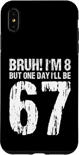 Vista 11 de Bruh I'm 8 But One-Day I'll Be 67 Retro 8th Birthday Kids Case for iPhone 17