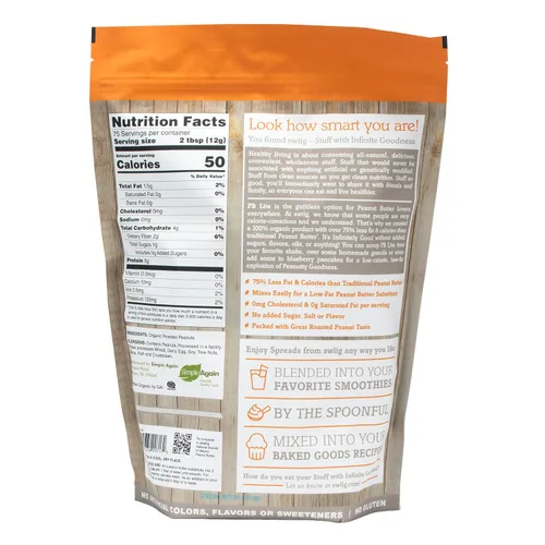 Vista 8 de swiig PB Lite 2lb – Bajo en calorías, 0.18 oz de proteína, sin azúcar añadido – Mezcla en batidos de proteínas y batidos – Bajo en carbohidratos