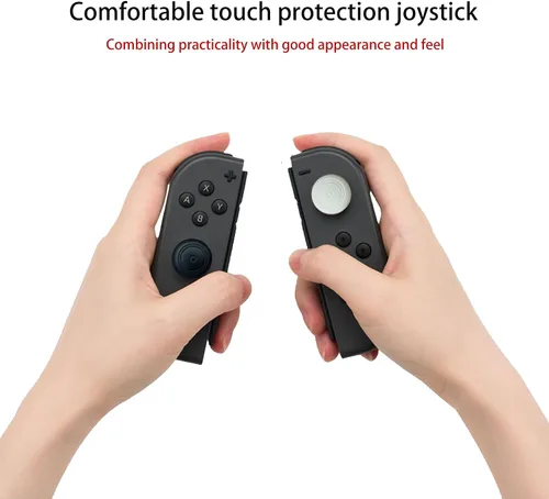 Vista 5 de Juego de 20 tapas de palanca de mando para Nintendo Switch, accesorios para consola de interruptores, blancorojoazulnegroamarillo