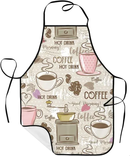 Vista 31 de Sigouyinei Delantales para mujeres con bolsillos, delantal para hombres, delantal adecuado para chefs camareros, técnicos de uñas para hornear