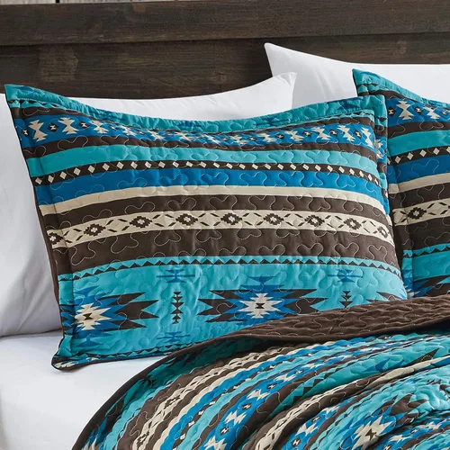 Vista 3 de Jaba - Juego de edredón de 3 piezas con estampado fino, tamaño King, para todas las estaciones, diseño tribal navajo nativo americano, con fundas