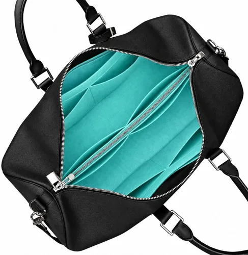 Vista 32 de Divitize Organizador de carteras prémium compatible con LV Keepall 25/35/45/50/55/60 — Hecho a mano, 3mm de fieltro compacto y resistente, base Azul